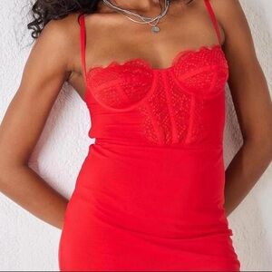 Red Lace Corset Dress
